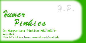 humer pinkics business card